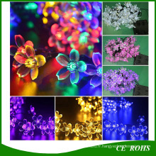 Énergie solaire Fée Cordes Lumières 20/30/50 LED Peach Blossom Décoratif Jardin Pelouse Patio De Noël Arbres Fête De Mariage Lumières